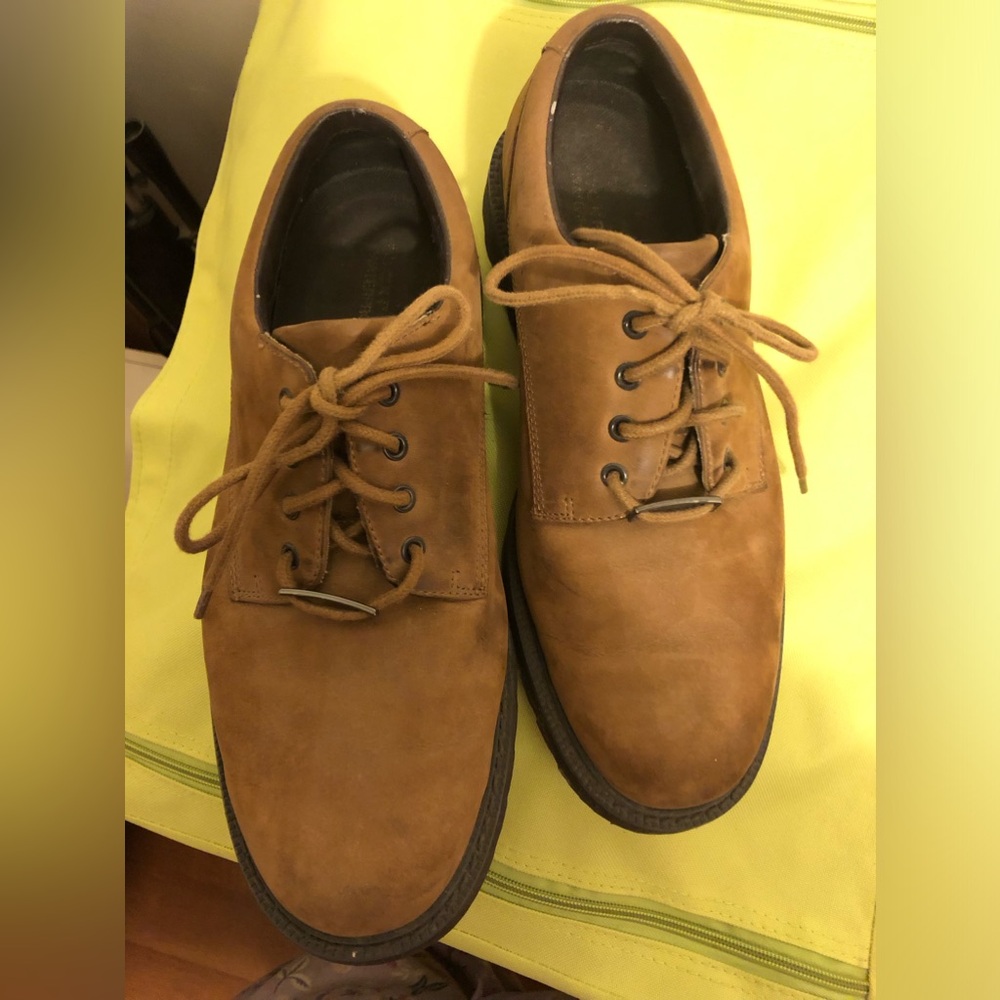 ROCKPORT HYDRO-SHEILD WATERPROOF LEATHER SHOES LACE UP TAN size 9W